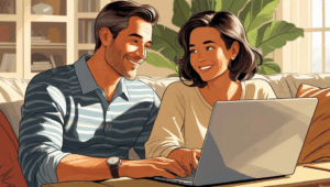 40代夫婦PCを見る