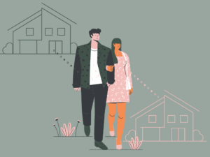 それぞれが世帯主　別居婚夫婦イラスト